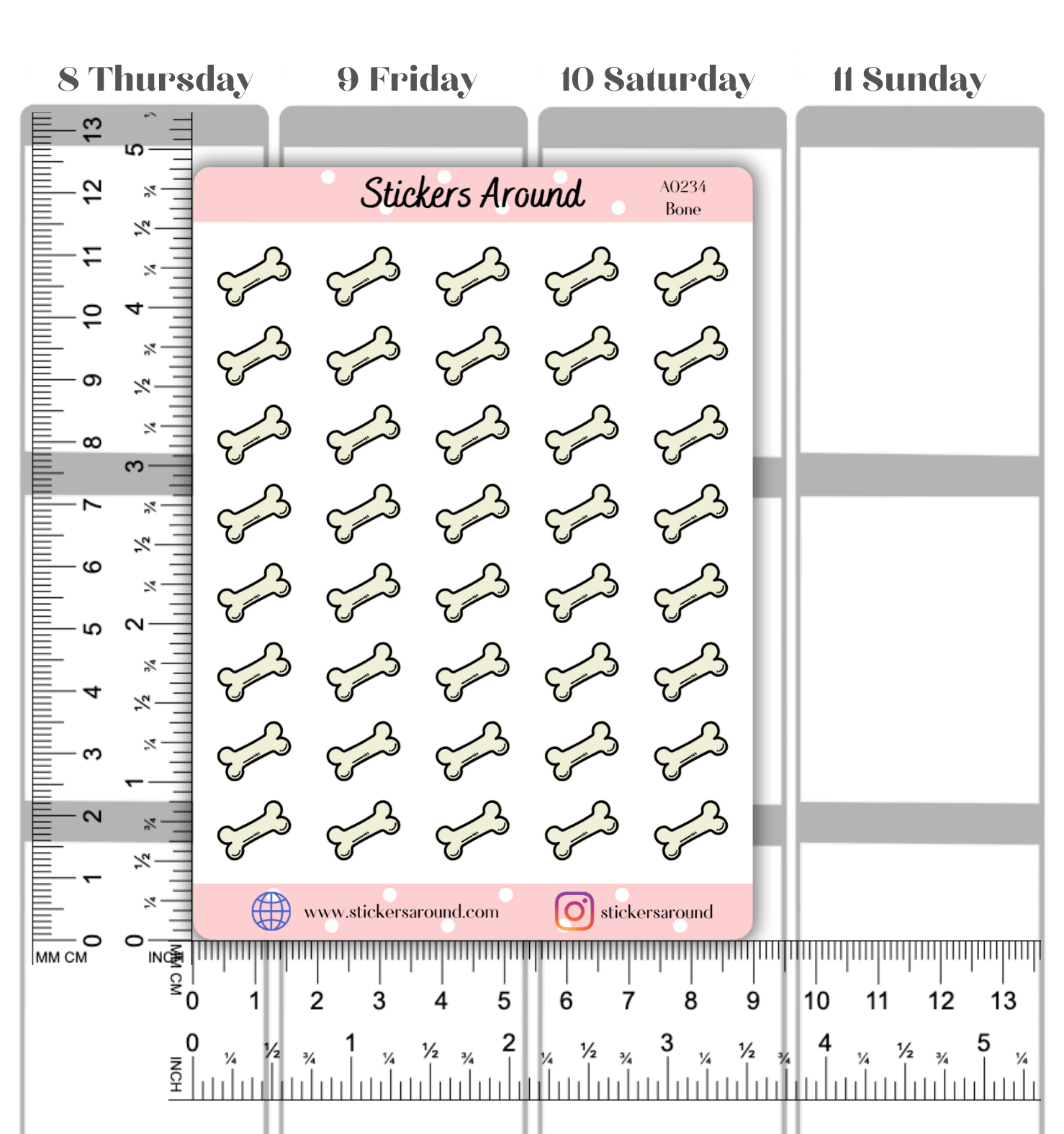 Dog Bone Icon Planner Stickers