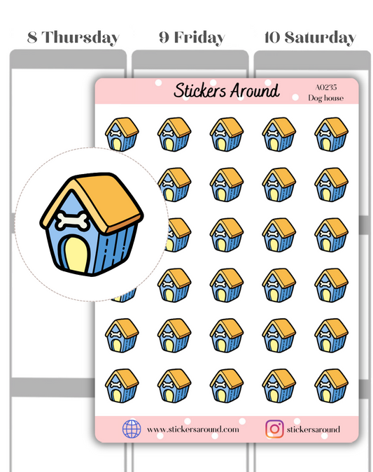 Dog House Icon Planner Stickers 