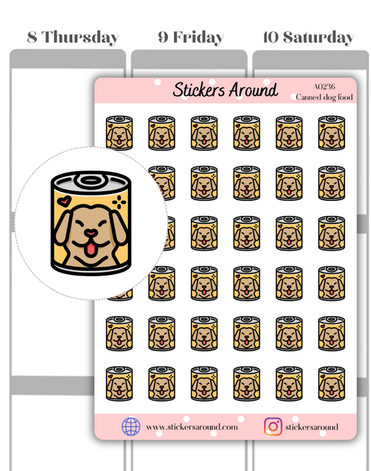 Canned Dog Food Icon Planner Stickers