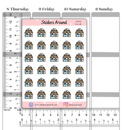 Cat Cafe Icon Planner Stickers