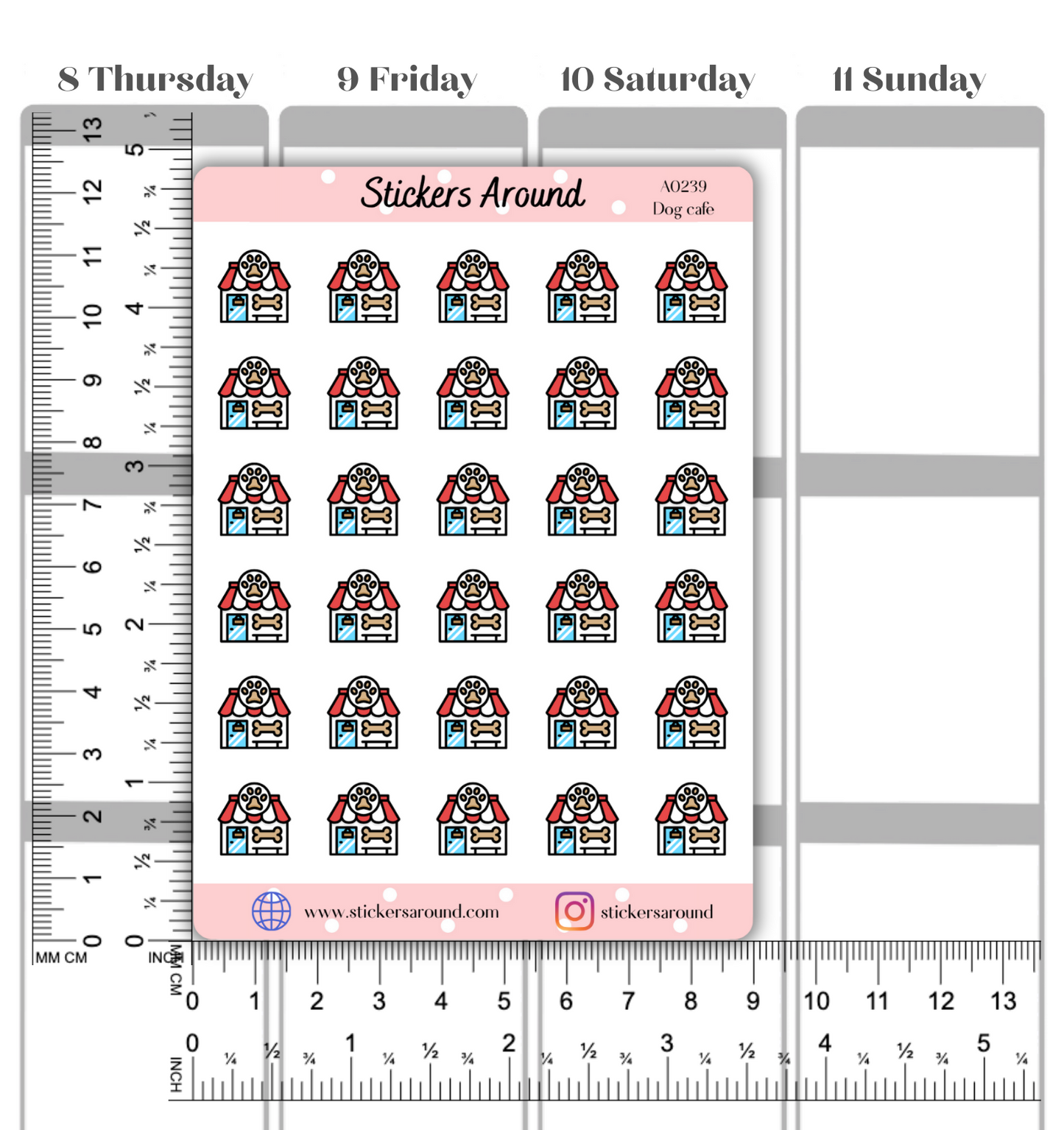 Dog Cafe Icon Planner Stickers