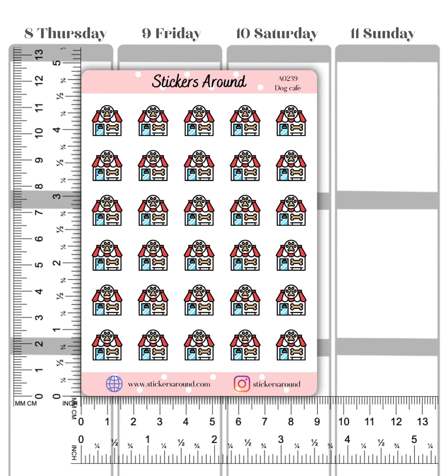 Dog Cafe Icon Planner Stickers