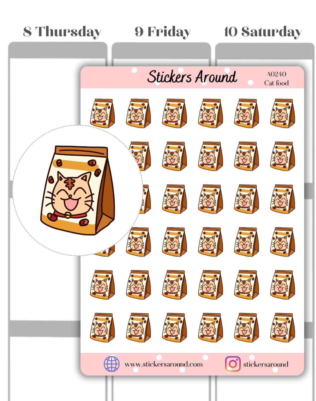 Cat Food Icon Planner Stickers 