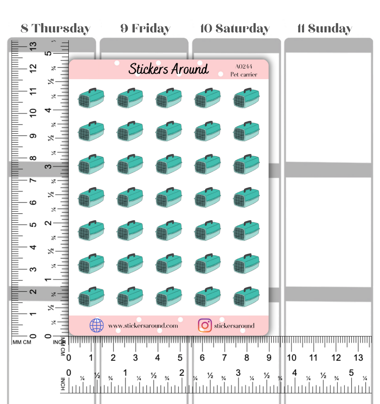 Pet Carrier Icon Planner Stickers