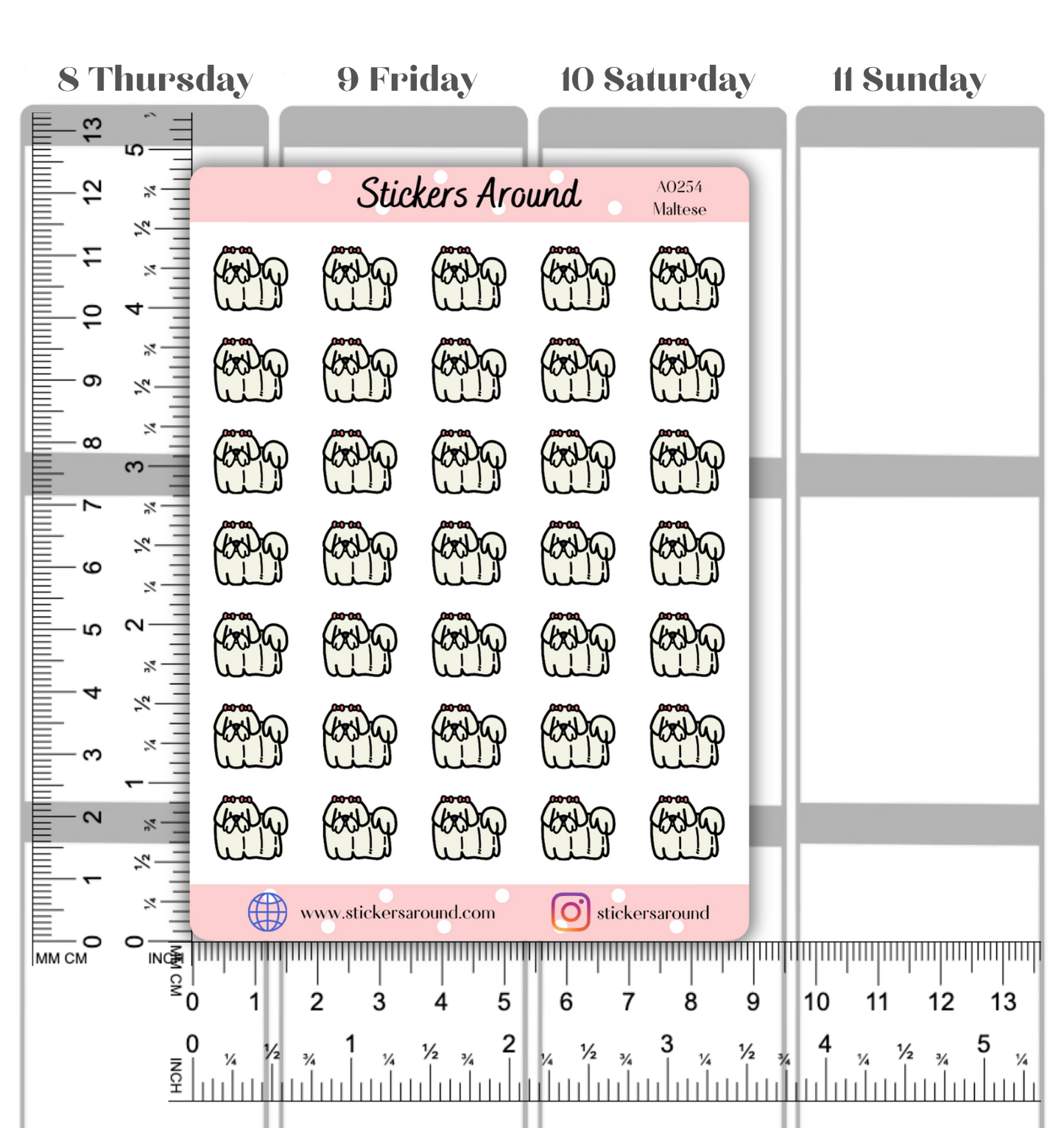 Maltese Icon Planner Stickers