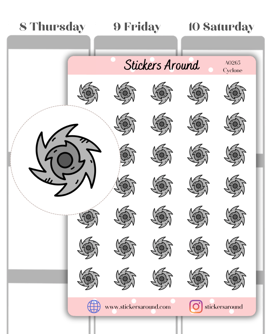 Cyclone Icon Planner Stickers – Stickers Around
