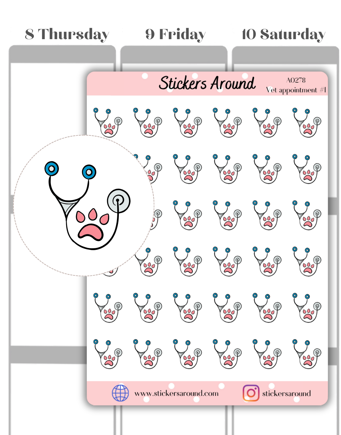 Vet Appointment Icon Planner Stickers