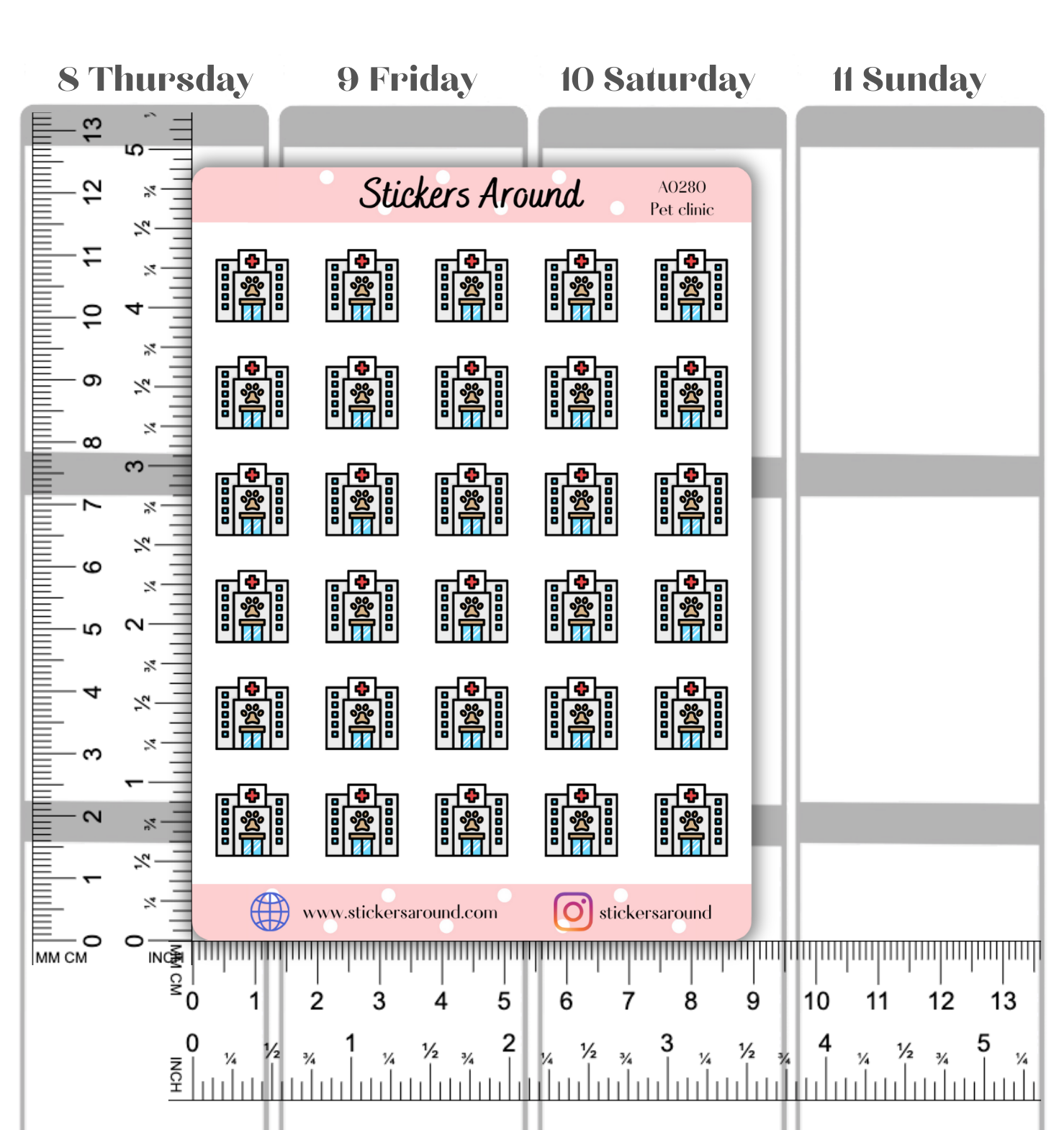 Pet Clinic Icon Planner Stickers