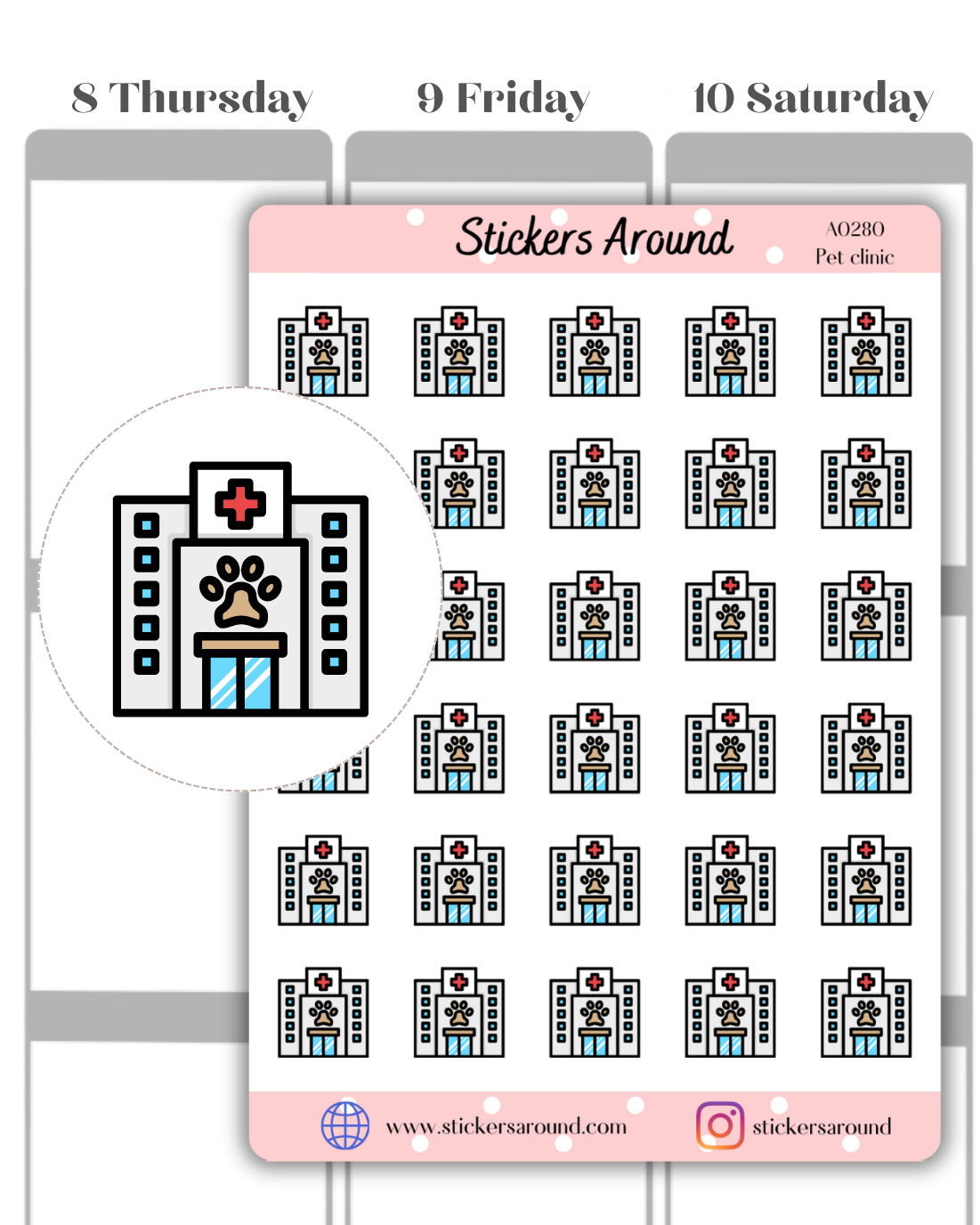 Pet Clinic Icon Planner Stickers