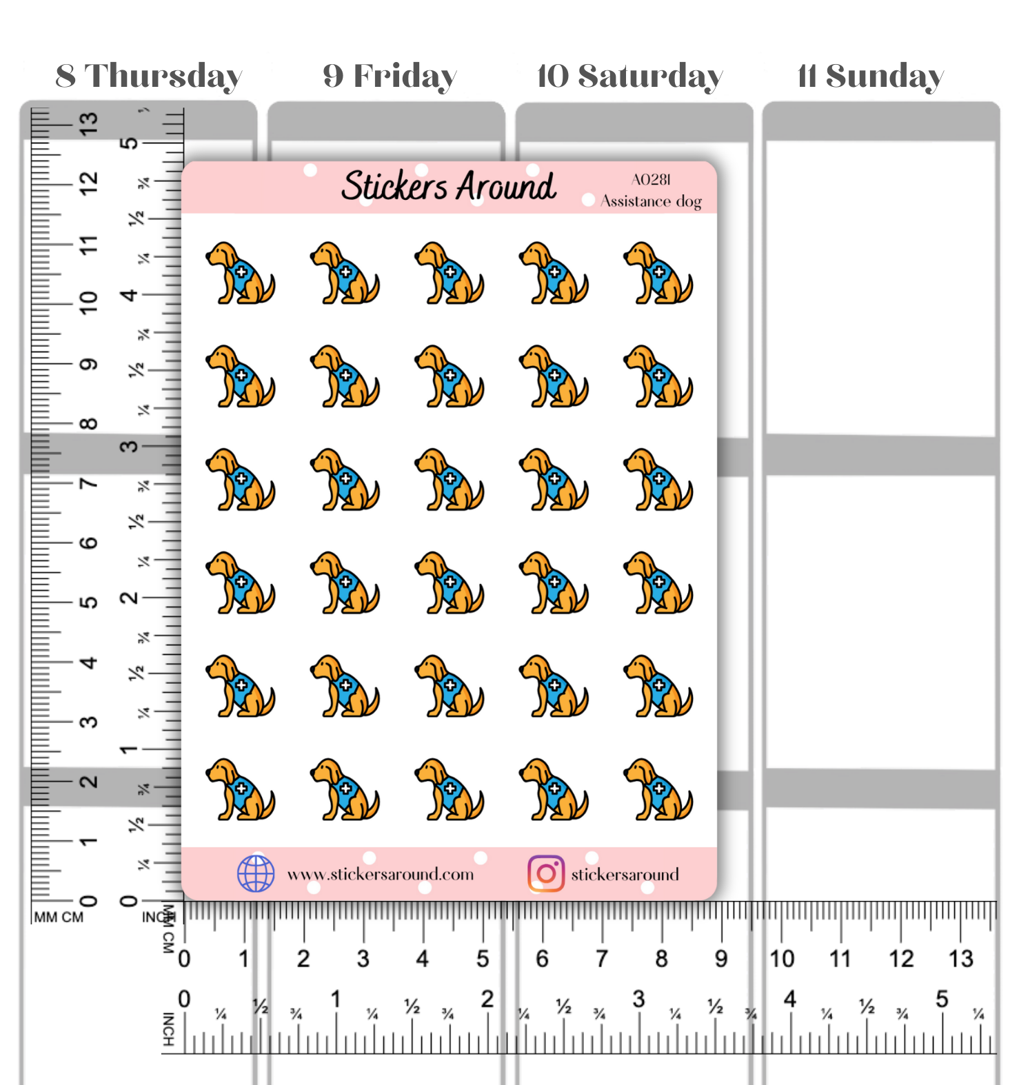 Assistance Dog Icon Planner Stickers 