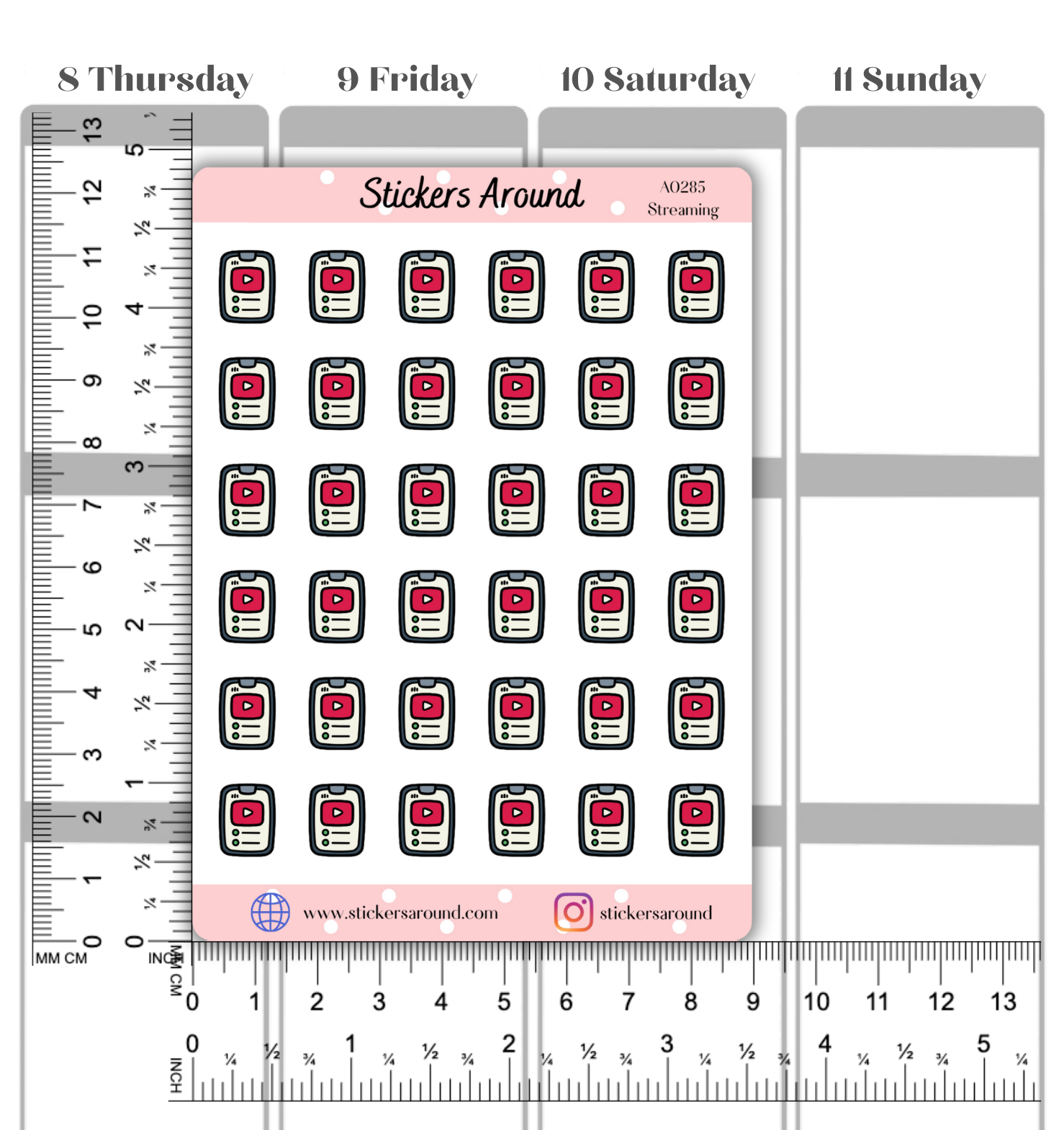 Streaming Icon Planner Stickers #1