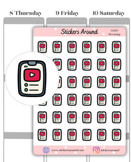 Streaming Icon Planner Stickers #1