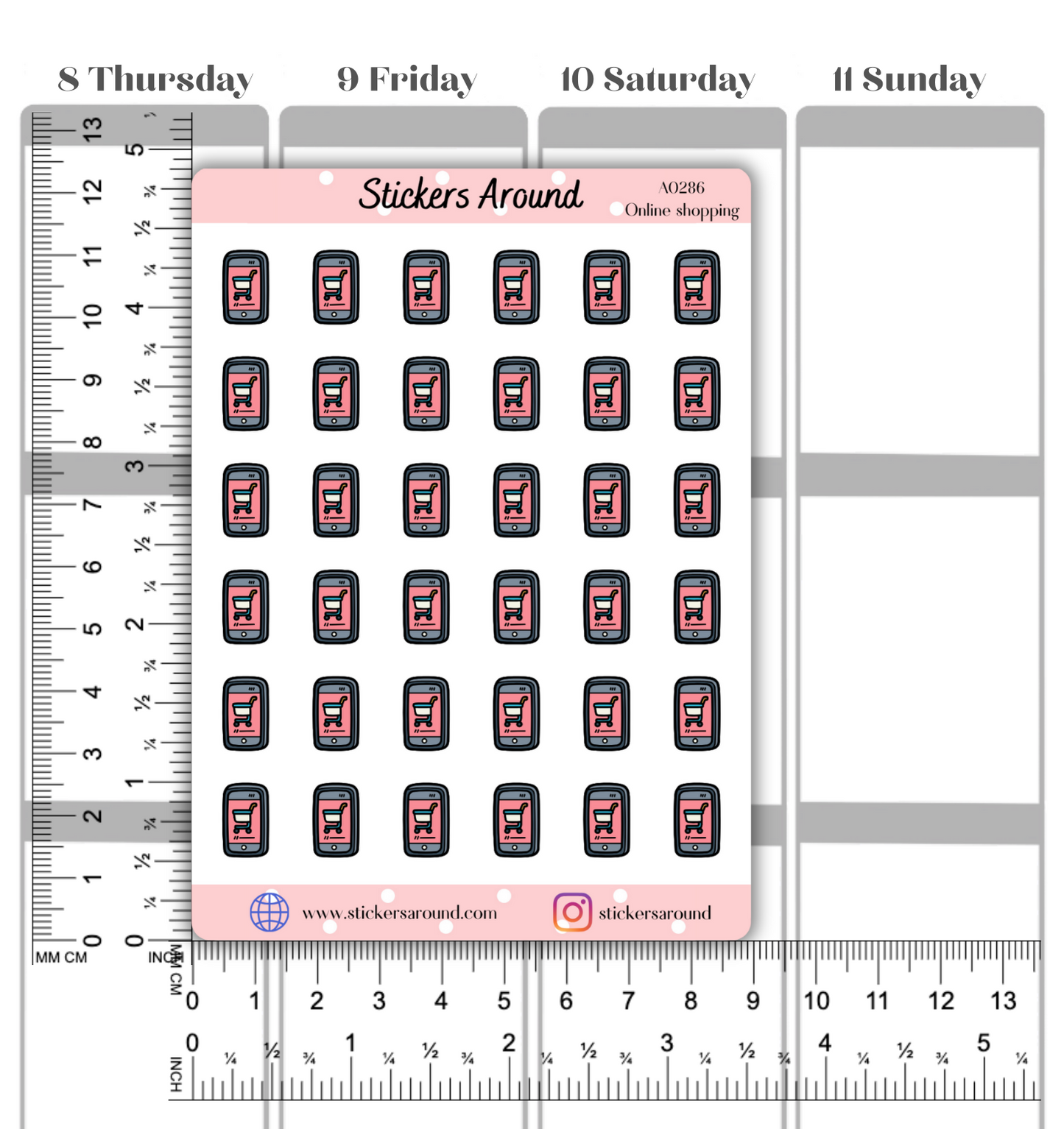 Online Shopping Icon Planner Stickers