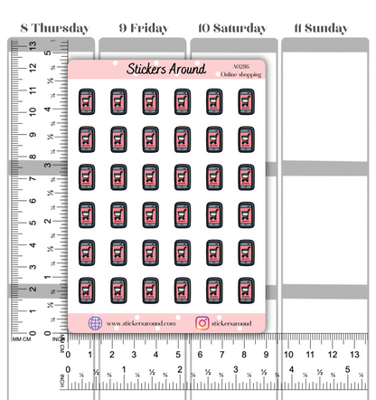 Online Shopping Icon Planner Stickers