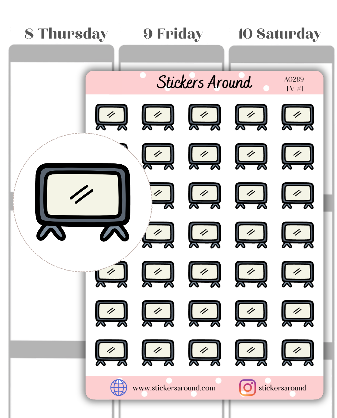 TV Icon Planner Stickers #1