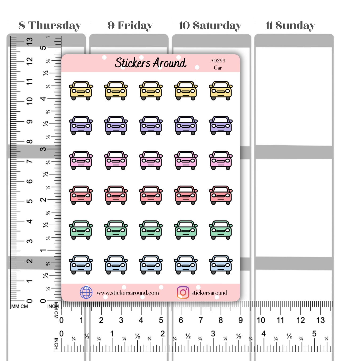 Car Icon Planner Stickers