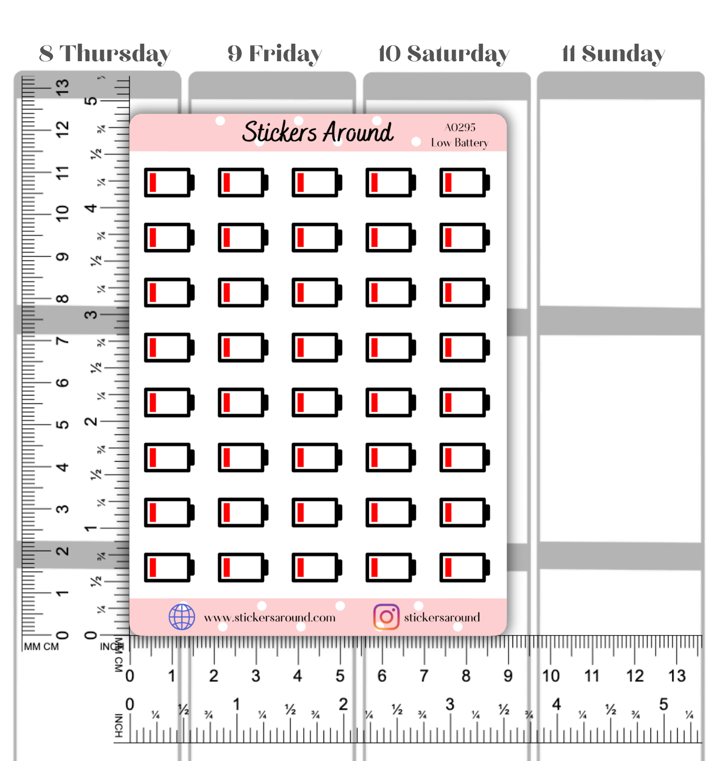 Low Energy Level Icon Planner Sticker 