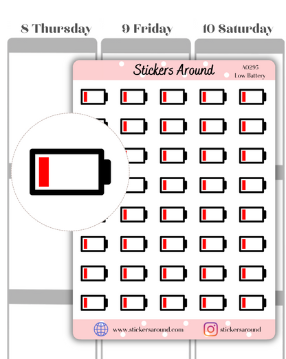 Low Energy Level Icon Planner Sticker 