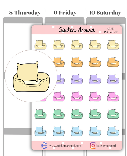 Pet Bed Icon Planner Sticker 