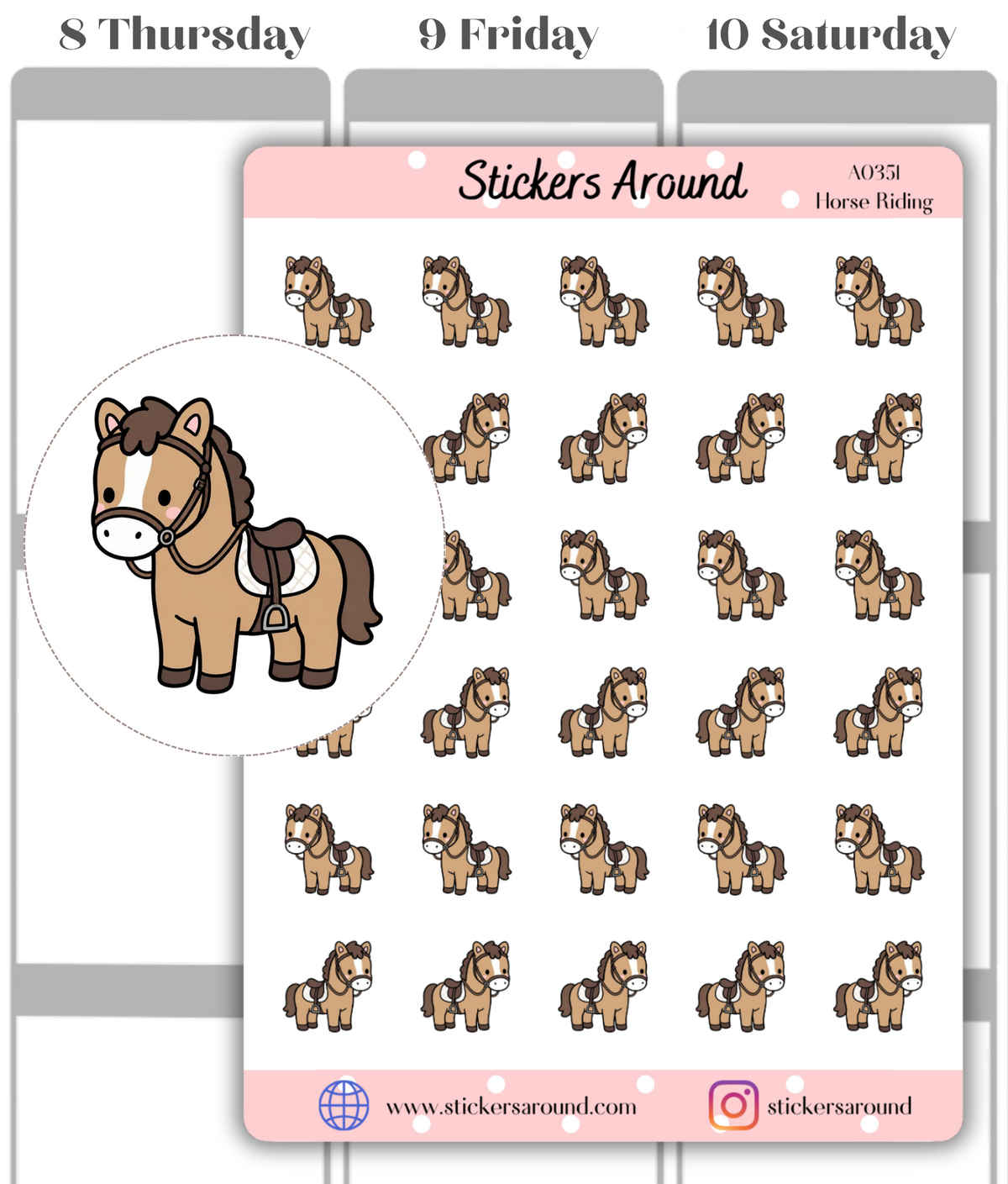 Horse Riding Planner Stickers