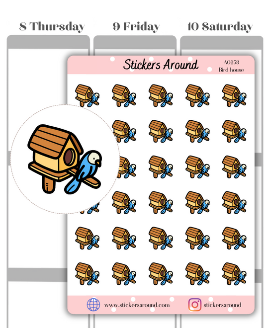 Bird House Icon Planner Stickers