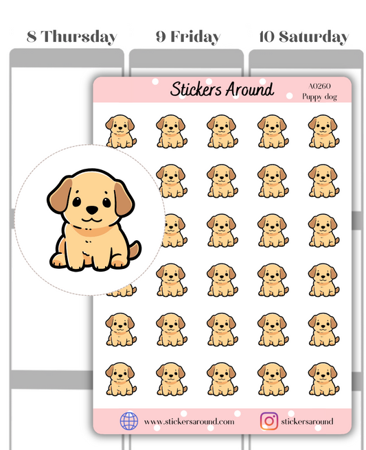 Puppy Dog Icon Planner Stickers
