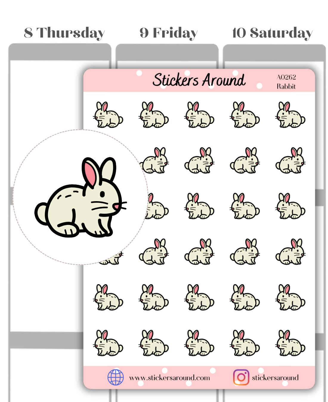 Rabbit Icon Planner Stickers