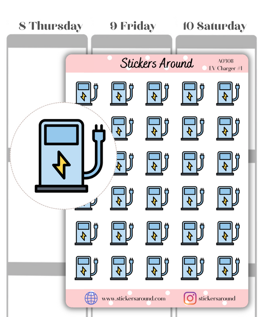 EV Charger Icon Planner Stickers