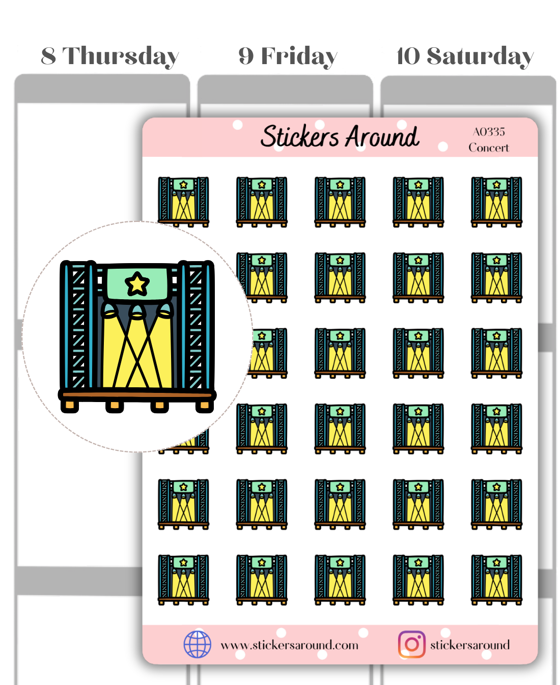 Concert Icon Planner Stickers