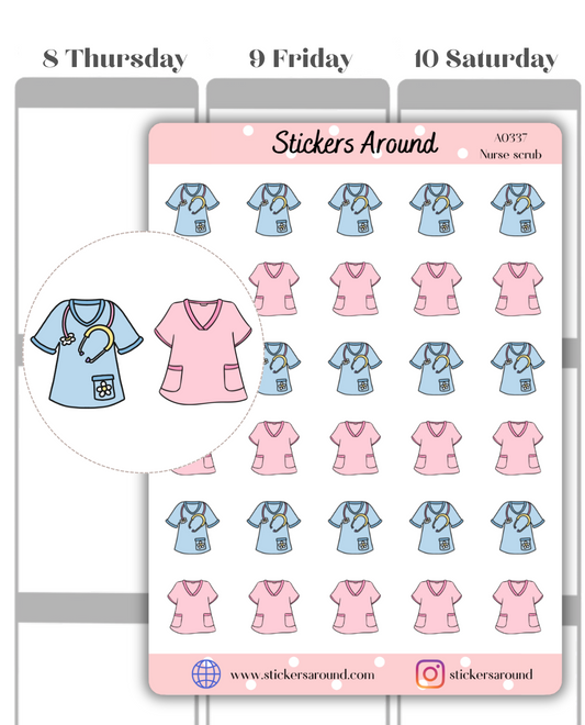 Nurse's Scrub Icon Planner Stickers