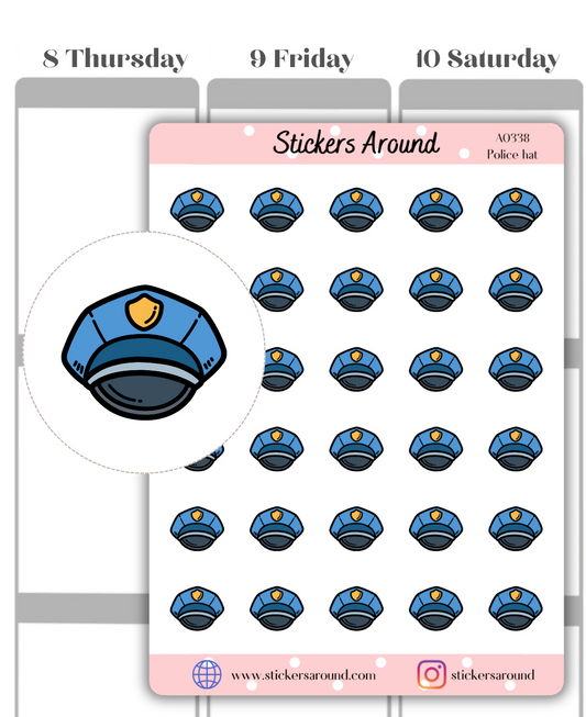 Police Hat Icon Planner Stickers