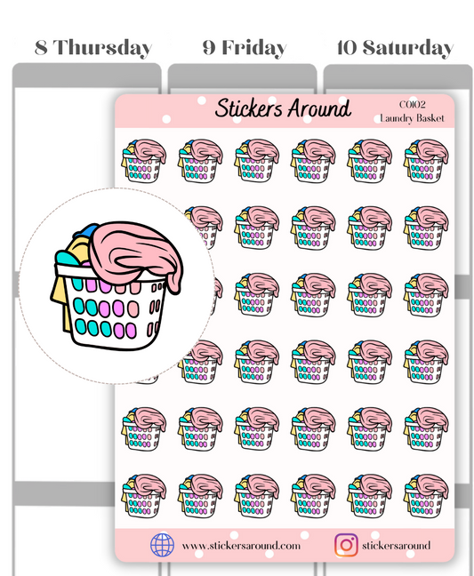 Laundry Basket Icon Planner Stickers