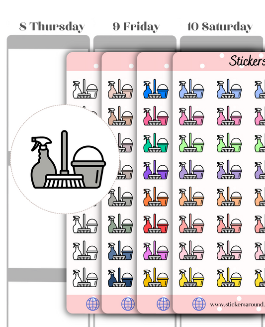 Cleaning Icon Planner Stickers