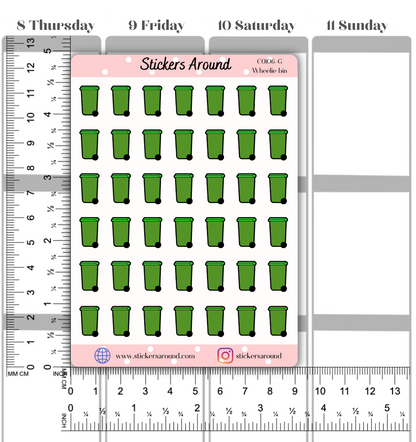 Wheelie Bin Icon Planner Stickers