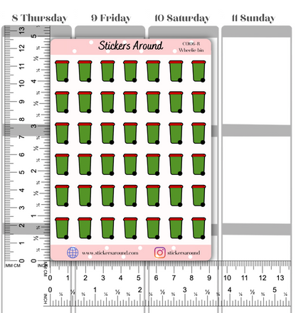 Wheelie Bin Icon Planner Stickers