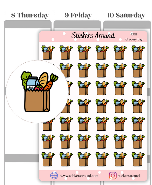 Grocery Bag Icon Planner Sticker