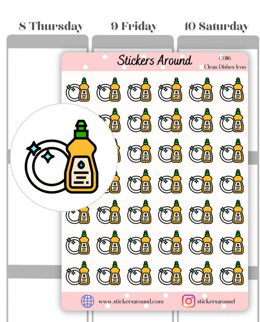 Wash Dishes Icon Planner Sticker