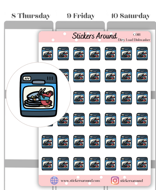 Dirty Load Dishwasher Icon Planner Sticker