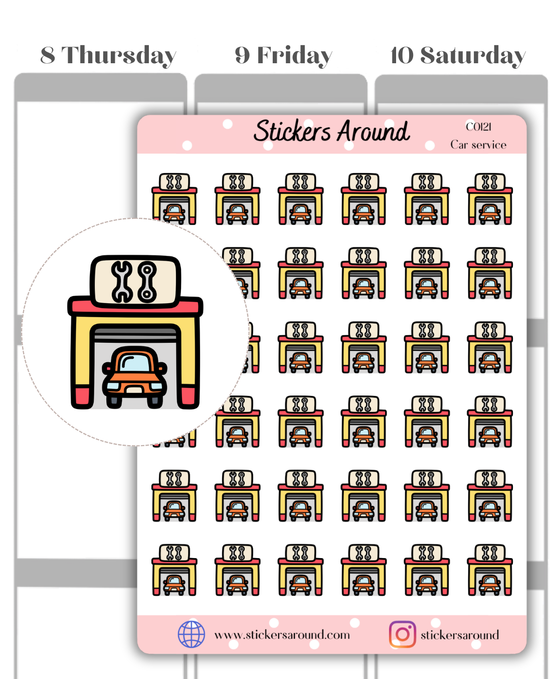 car service planner sticker