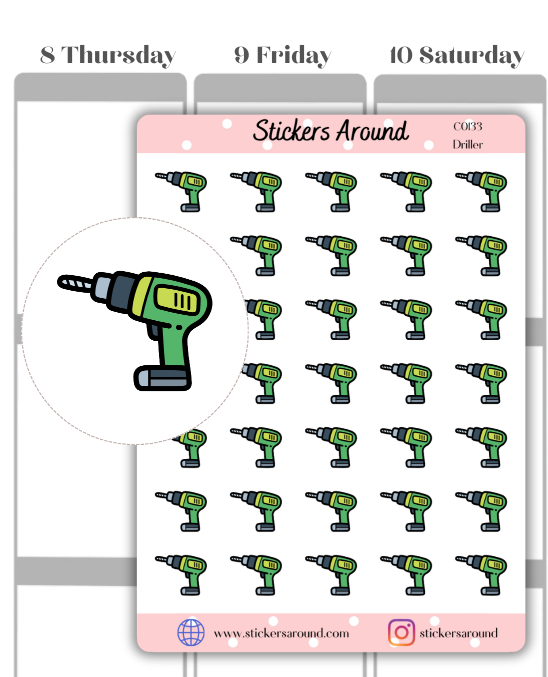 Driller Icon Planner Sticker – Stickers Around