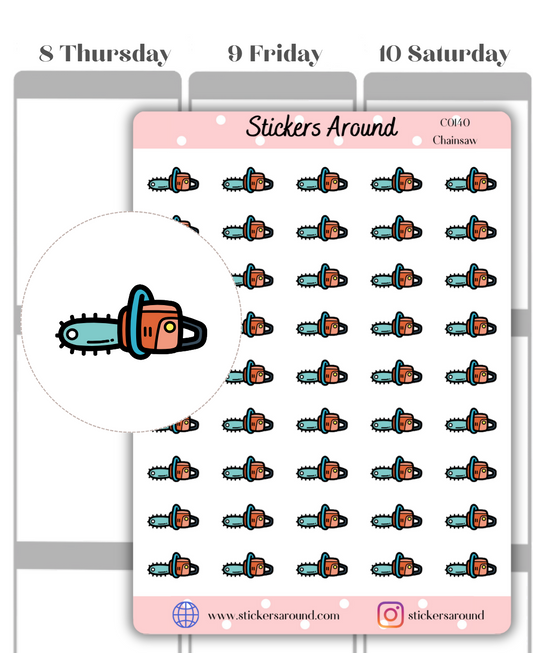 Chainsaw Icon Planner Sticker