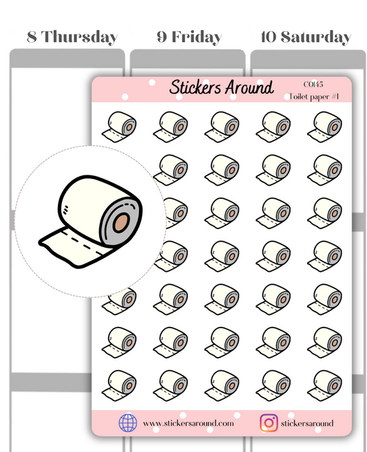 Toilet Paper Icon Planner Sticker #1