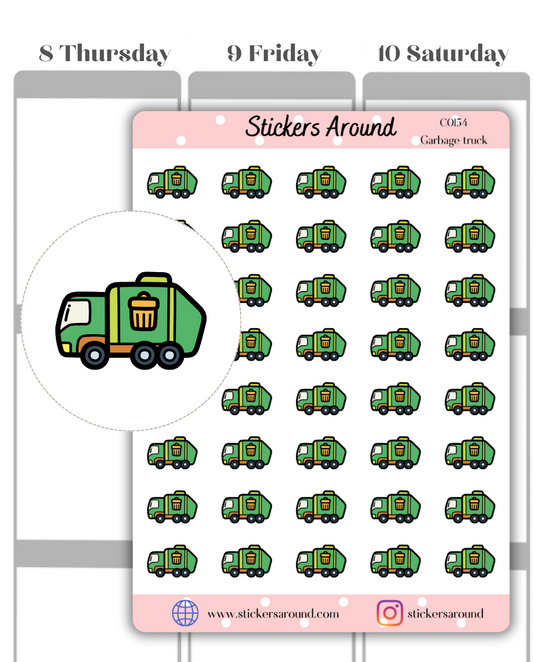 Garbage Truck Icon Planner Sticker