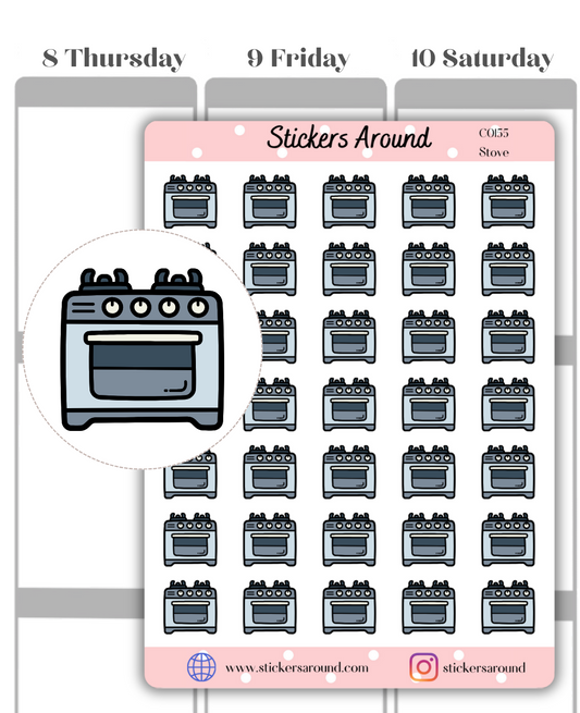 Stove Icon Planner Sticker