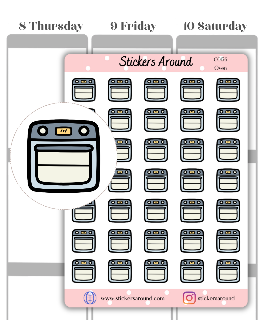 Oven Icon Planner Sticker