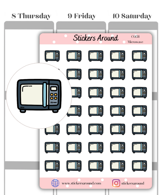 Microwave Icon Planner Sticker