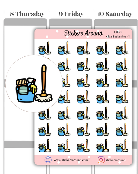 Cleaning Bucket Icon Planner Sticker