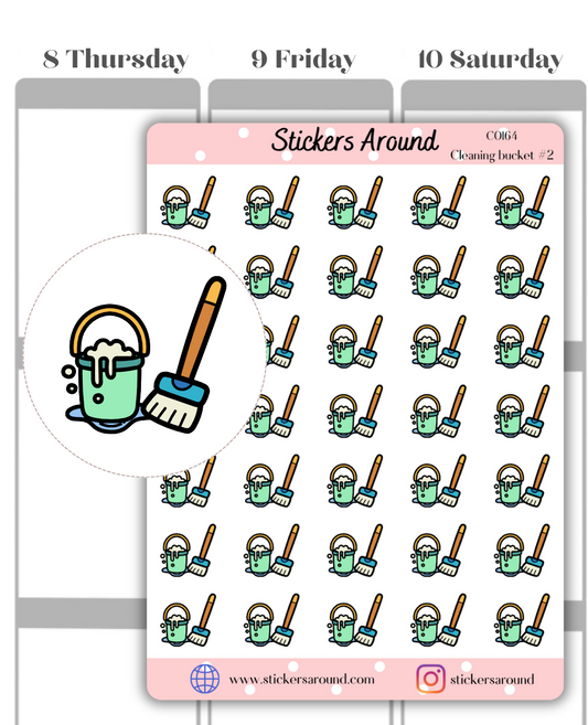 Cleaning Bucket Icon Planner Sticker 