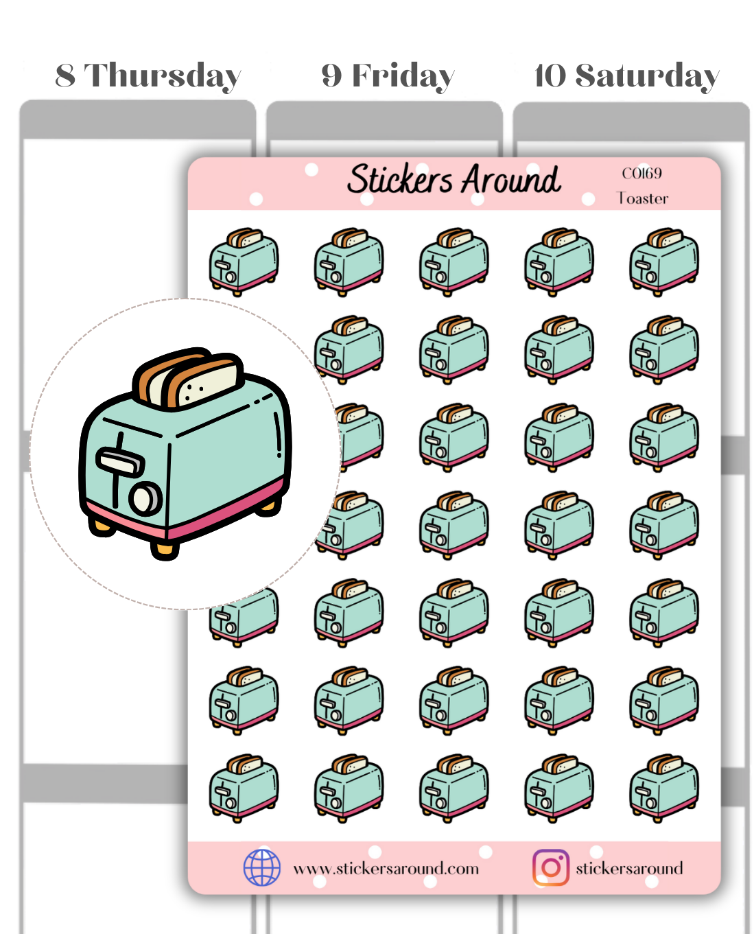 Toaster Icon Planner Sticker