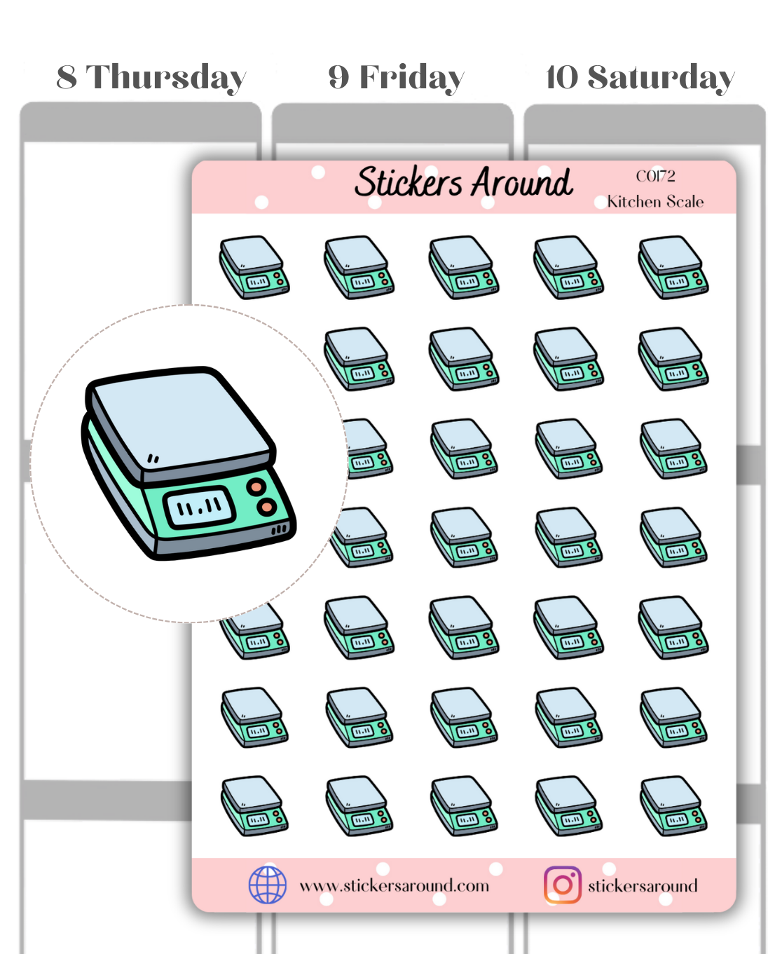 kitchen scale Icon Planner Sticker